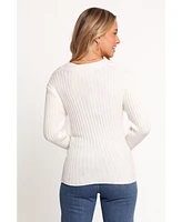 Petal and Pup Women's Hannon Ribbed Crossover Knit Sweater