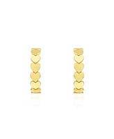 The Lovery Golden Hearts C-Hoop Earrings 14K Gold