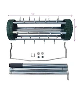 Heavy Duty Rolling Lawn Aerator,Rolling Lawn Aerator, Rotary Push Tine Spike Soil Lawn Aerator Gardening Tool with 3-Piece Long Steel Handle for Garde