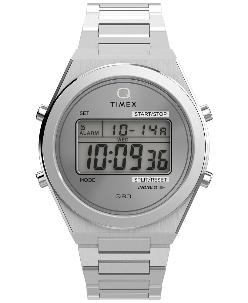 Timex Men's Quartz Digital Silver-Tone Stainless Steel Watch, 39mm