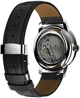 Timex Men's Mechanical Automatic Black Leather Watch, 41mm