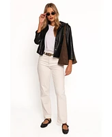 Petal and Pup Women's Evora Faux Leather Button Front Jacket