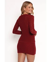 Petal and Pup Women's Suzzie Textured Knit Skirt/Cardi Set