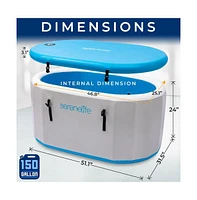 SereneLife Inflatable Cold Plunge Tub - Oversized Ice Bath for Recovery & Therapy