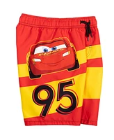 Cars Boys Disney Pixar Lightning McQueen Rash Guard and Swim Trunks Outfit Set