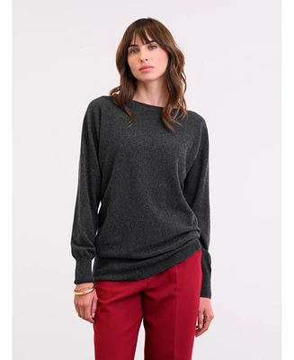 Celtic & Co. Women's Geelong Wool Slouch Slash Neck Sweater
