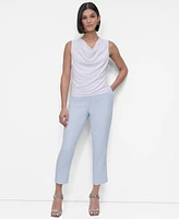 Dkny Petite Sleeveless Draped Cowlneck Top