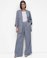 Dkny Petite Ruched-Sleeve One-Button Jacket