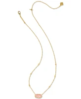 Kendra Scott 14k Gold-Plated Lattice-Framed Mother-of-Pearl 19" Adjustable Pendant Necklace