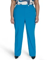 Calvin Klein Plus Lux Modern Fit Mid Rise Straight-Leg Pants