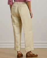Lauren Ralph Petite Linen-Blend Twill Wide-Leg Pants