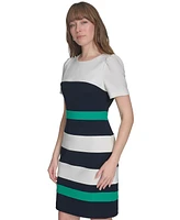 Tommy Hilfiger Women's Colorblocked Scuba-Crepe Dress