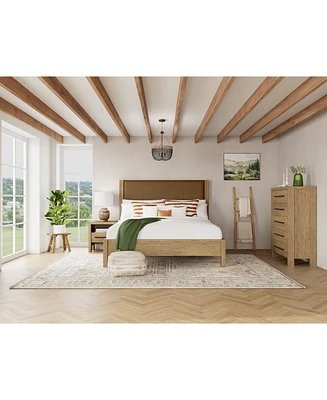 Davie 3-Pc. King Set (Leather Bed, Chest & -Drawer Nightstand