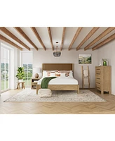 Davie 3-Pc. King Set (Leather Bed, Chest & -Drawer Nightstand