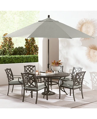 Wythburn Outdoor Dining 7pc Set (60" Round Table & 6 Lattice Chairs)