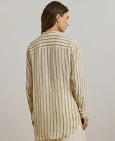 Lauren Ralph Petite Striped Jacquard Tunic Shirt