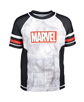 Avengers Toddler Boys Marvel Spider-Man Captain America Hulk Iron Man Pullover Rash Guard & Swim Trunks Outfit Set to