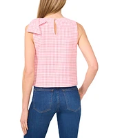 CeCe Women's Gingham Bow-Shoulder Sleeveless Top