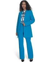 Calvin Klein Petite Collarless V-Neck Long Blazer