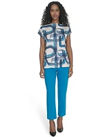 Calvin Klein Petite Printed Cap Sleeve Top