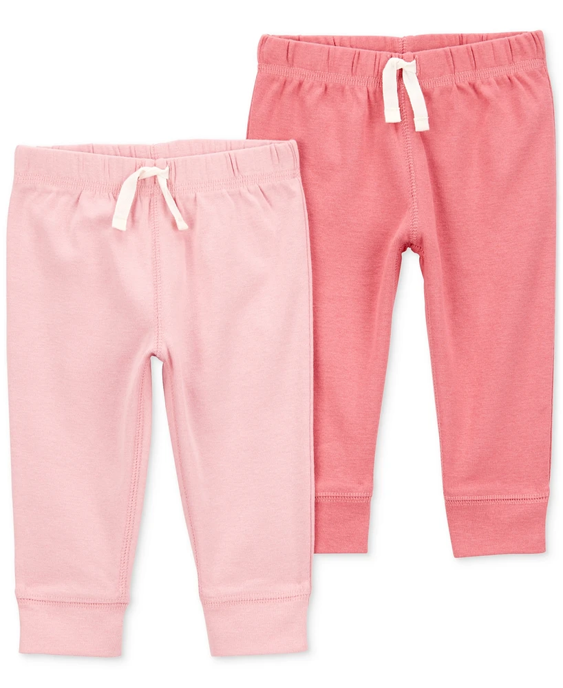 Carter's Baby Girls Cotton Pull-On Pants, 2 Pack