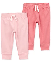 Carter's Baby Girls Cotton Pull-On Pants, 2 Pack