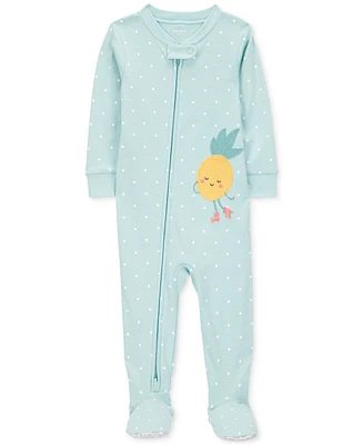Carter's Baby Girls 1-Piece Pineapple 100% Snug-Fit Cotton Footed Pajamas