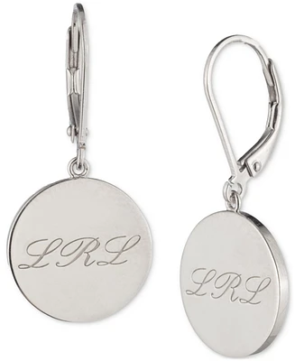 Lauren Ralph Lauren Sterling Silver Logo Script Drop Earrings
