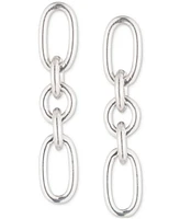 Lauren Ralph Lauren Sterling Silver Link Linear Drop Earrings