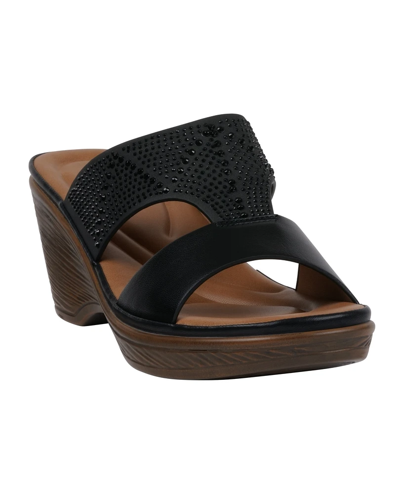 Gc Shoes Women's Everi Embellished Wedge Sandals