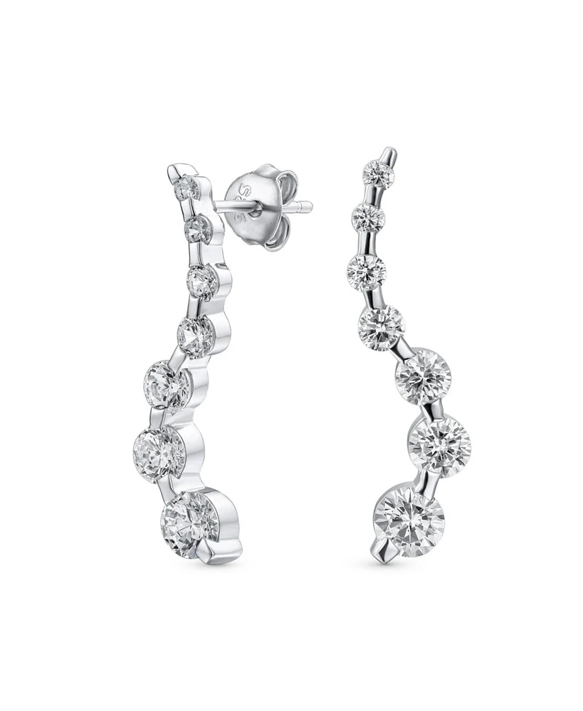 Bling Jewelry Classic Dangle Chandelier Earrings with Cz Solitaire in Sterling Silver
