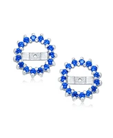Bling Jewelry Cubic Zirconia Cz Round Removable Pave Halo Earrings Jackets Studs Jacket Only Gold Plated .925 Sterling Silver