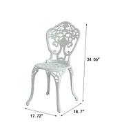Outdoor Dining Chair Set of 2, Cast Aluminium Patio Chairs Outdoor Bistro Chairs