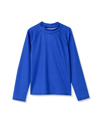 Lands' End Girls Chorine Resistant Long Sleeve Mock Neck Rash Guard