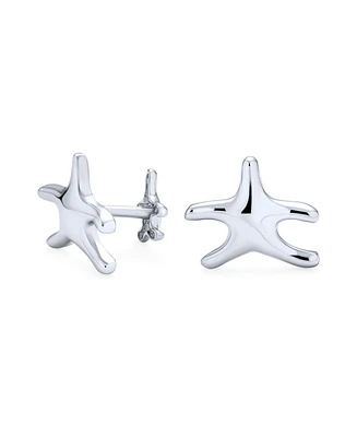 Bling Jewelry Nautical Double Starfish Shirt Cufflinks Solid French Style Fixed Backing .925 Sterling Silver