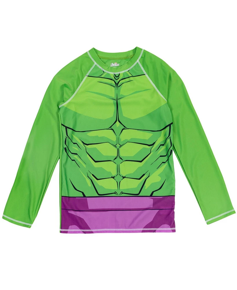 Avengers Toddler Boys Marvel Rash Guard Swim Shirt