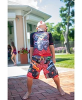Monster Jam Boys Pullover Rash Guard and Swim Trunks Outfit Set
