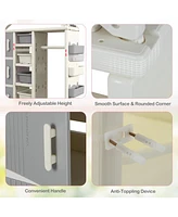 Kids Costume Storage Closet with Storage Bins and Shelves and Side Baskets for Kids Room