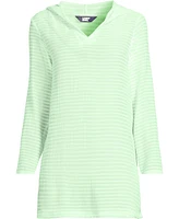 Lands' End Women's Rayon Rib Hooded Mini Cover-up Dress