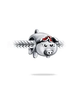 Bling Jewelry Cute Hog Piggy Bank Charm Bead Sterling Silver European Bracelets