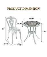 Patio Bistro Set of 3 Outdoor Bistro Set Outdoor Dining Table with 2 Chairs Patio Table and Chair Patio Furniture for Patio Garden Park Backyard, Bron