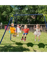 Heavy-Duty 440 lbs Kids Swing Set with 2 Swings & 1 Glider