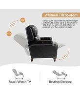 Franco Genuine Leather Manual Recliner