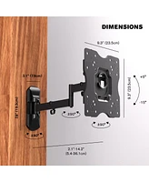 ProMounts Premium Articulating Tv Wall Mount for Heavy Duty Tv for 17-42 Inch Flat and Curved Tv Screens, Holds Up to 44 lbs Max Vesa 200x200