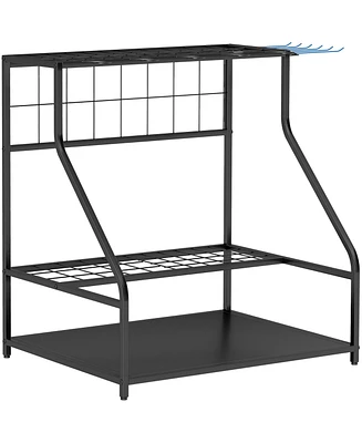 Outsunny Garden Tool Organizer for Garage, 3 Tier Yard Holder,