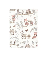 Hudson Baby Girls Cotton Poly Flannel Burp Cloths 8-Pack, Girl Woodland Pals, One Size