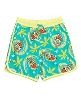 SpongeBob SquarePants Boys Surfboard Upf 50+ Rash Guard and Swim Trunks Outfit Set