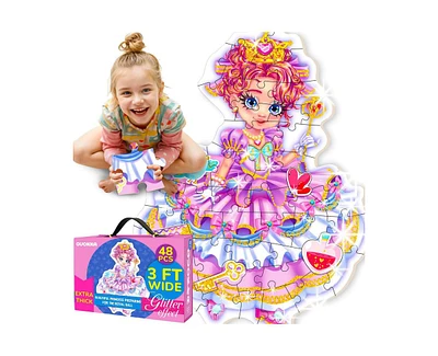 Quokka 2x3 Feet Giant Shaped Glitter Floor Puzzles for Kids Ages 3-5
