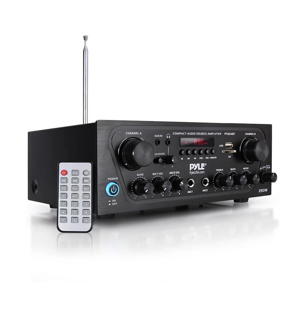 Pyle 250W Bluetooth Compact Home Audio Amplifier - PTA24BT