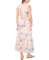 Vince Camuto Women's Floral-Print Sleeveless Tiered Maxi Dress
